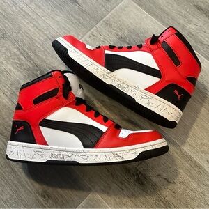PUMA Rebound LayUp SL White High Risk Red Sneaker size 7.5